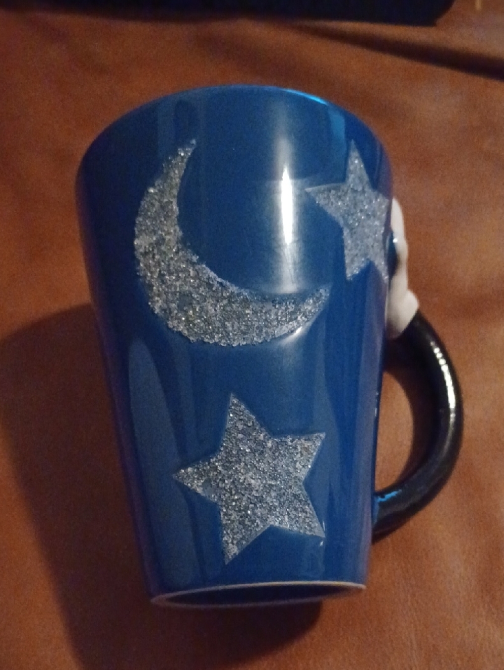 - Disney Blue Ceramic Mug with Silver Glitter Moon & Stars Accent